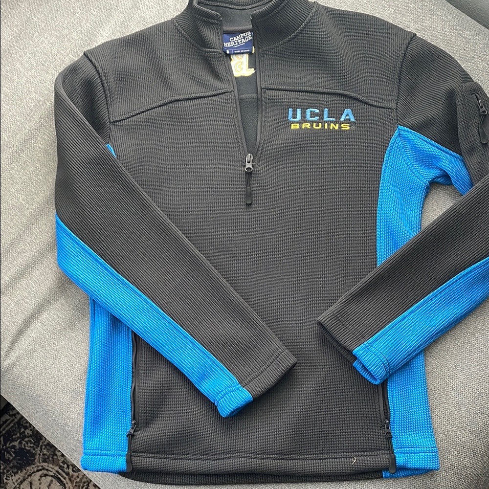 UCLA Bruins Colosseum Black and Blue Zip Up Sweater